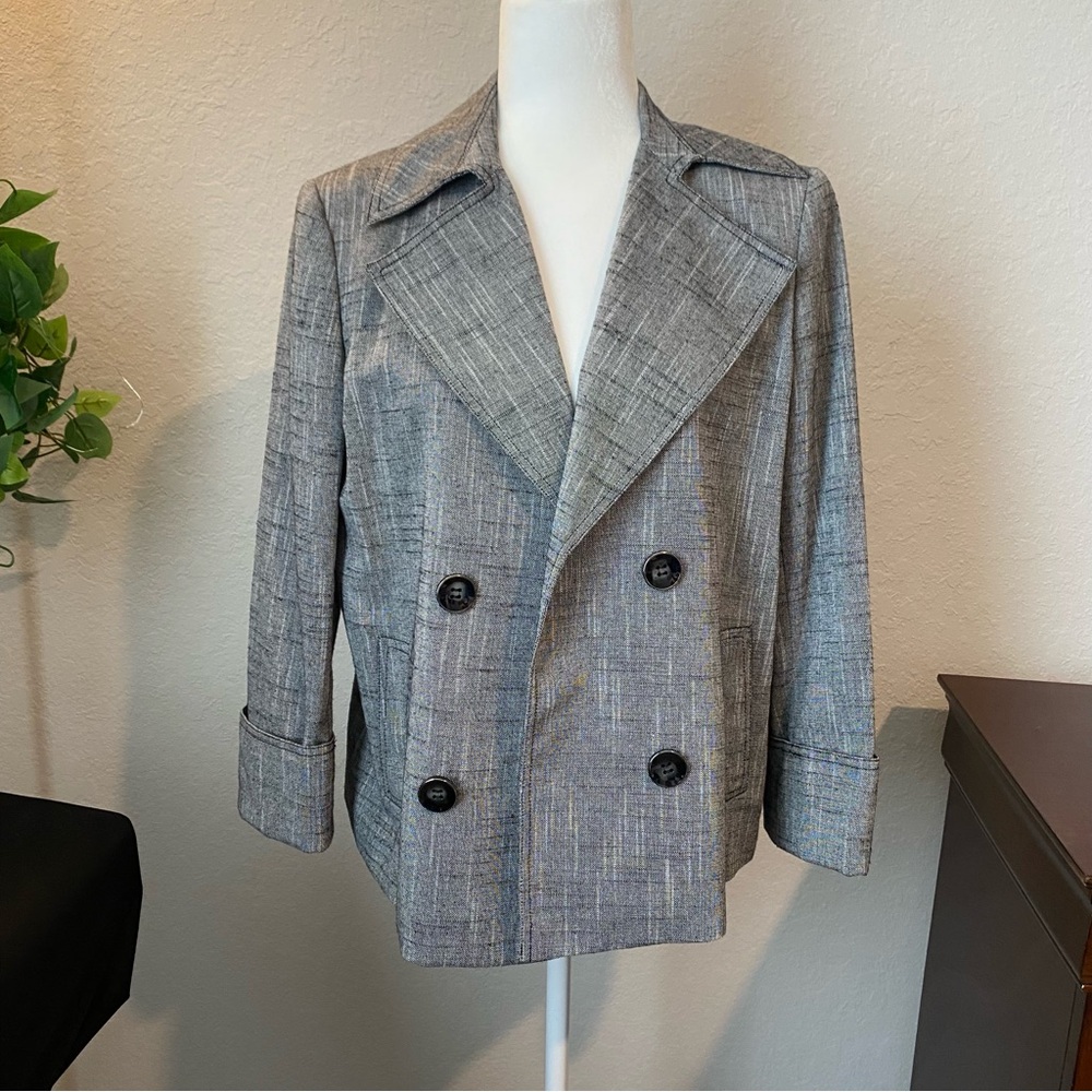 Kasper Gray Double-Breasted Blazer Medium